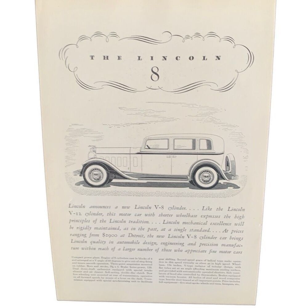 Vintage 1932 Lincoln 8 Prices Range From $2900 Ad Advertisement